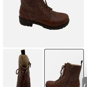 Alegria chestnut Leather Ankle Boots